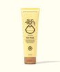 A tube of Sun Bum Revitalizing Hair Mask with a yellow label and a brown cap, designed for nourishing dry and damaged hair.