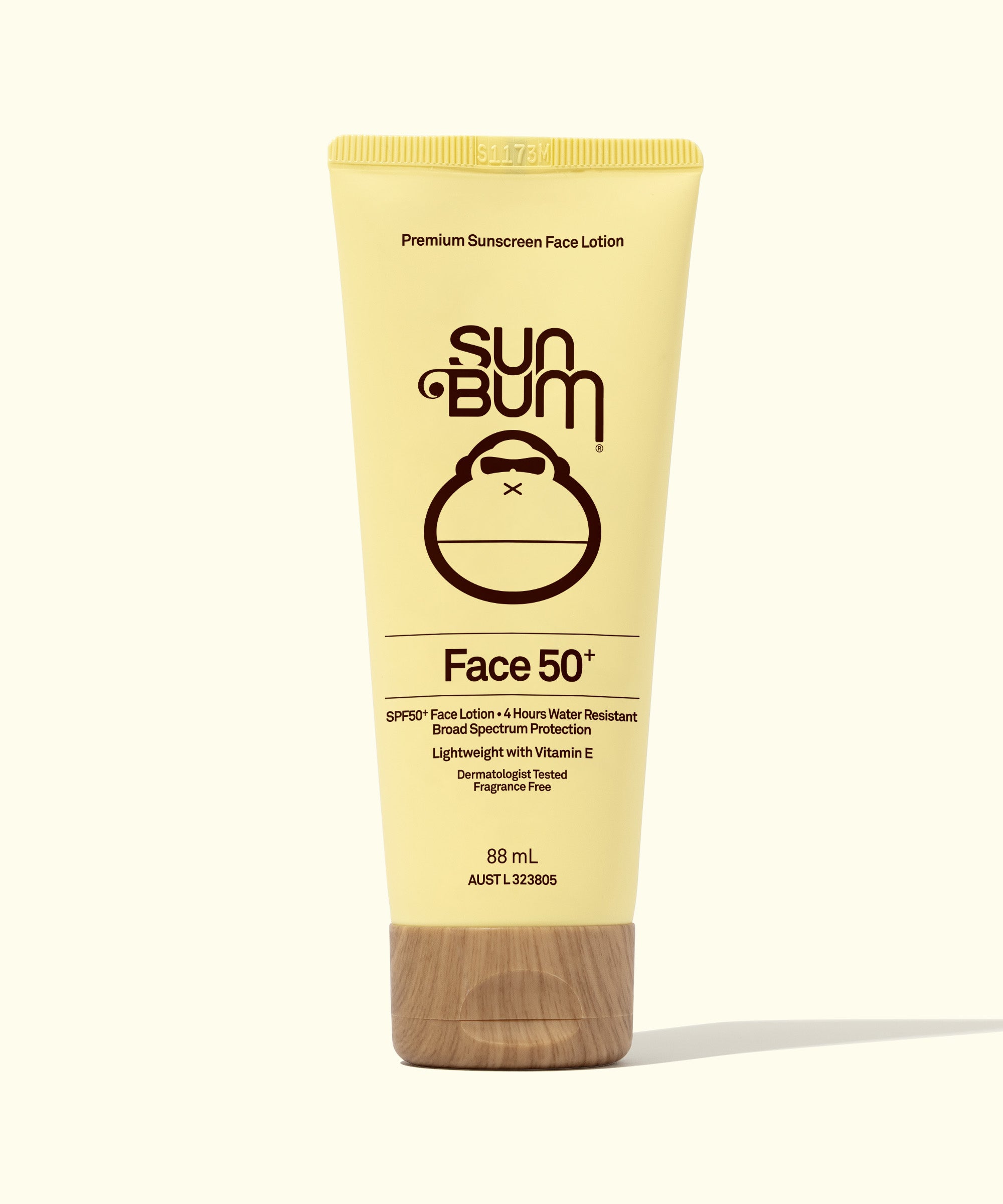 Sun bum face 5 lotion on cream background