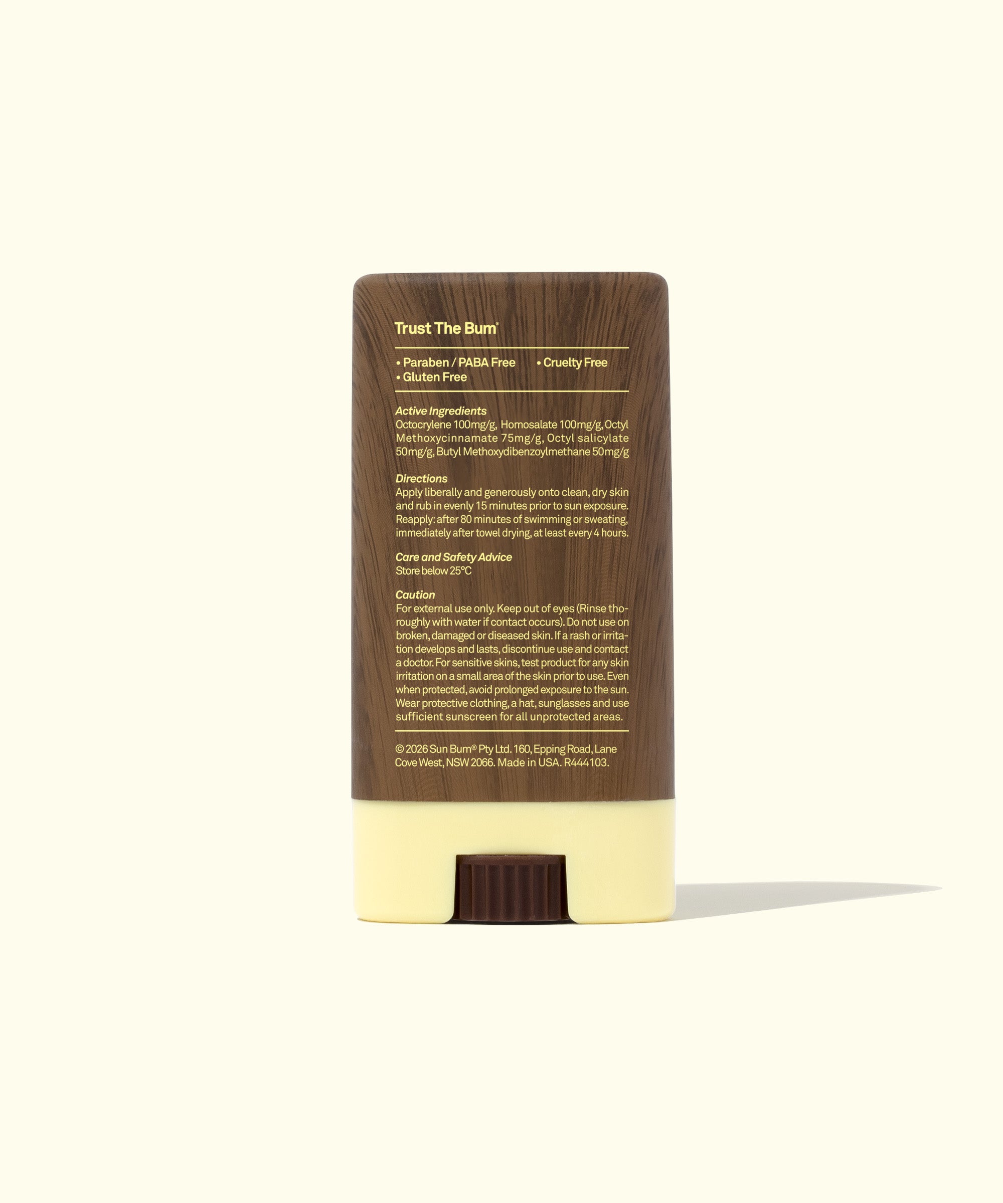 Sun Bum face stick on cream background
