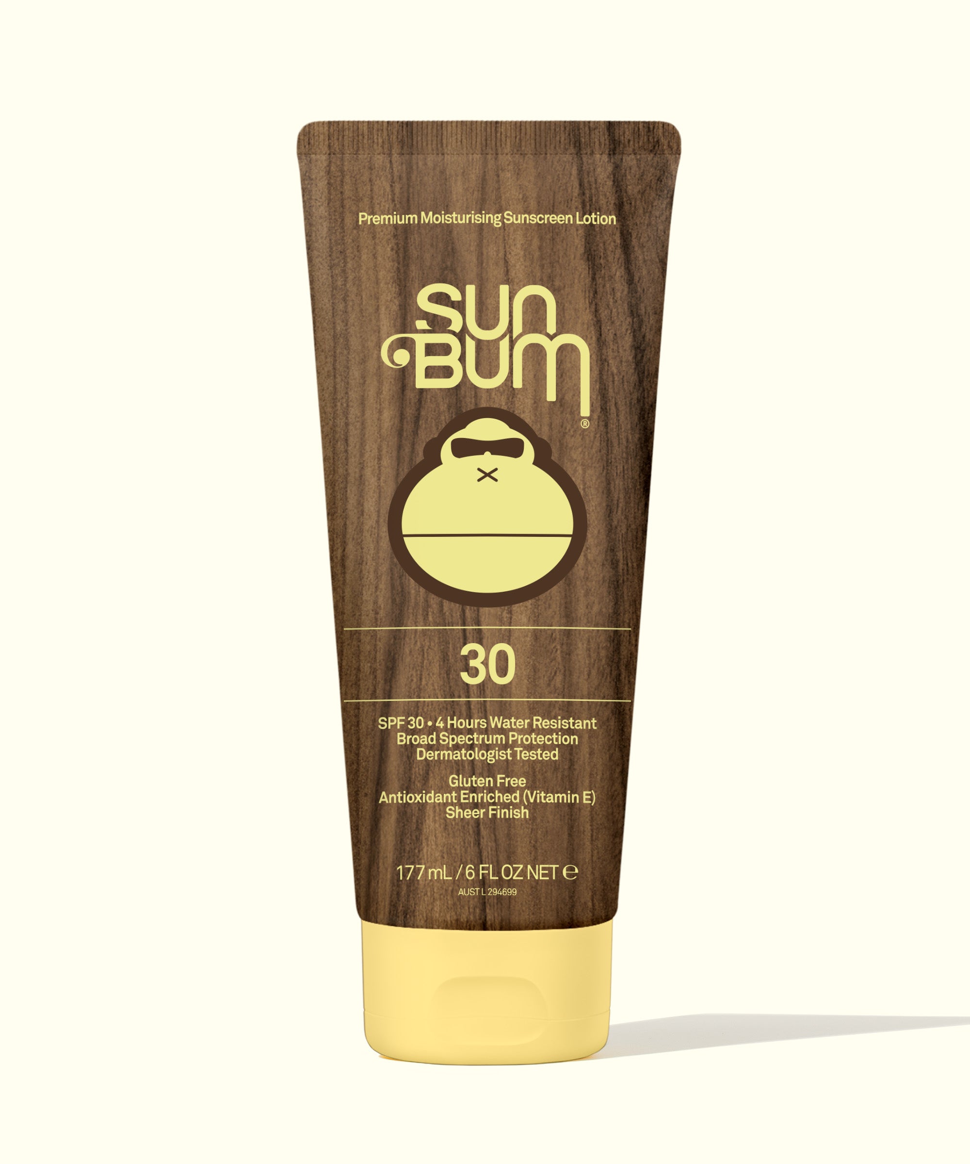 Sun Bum sunscreen lotion tube on a white background