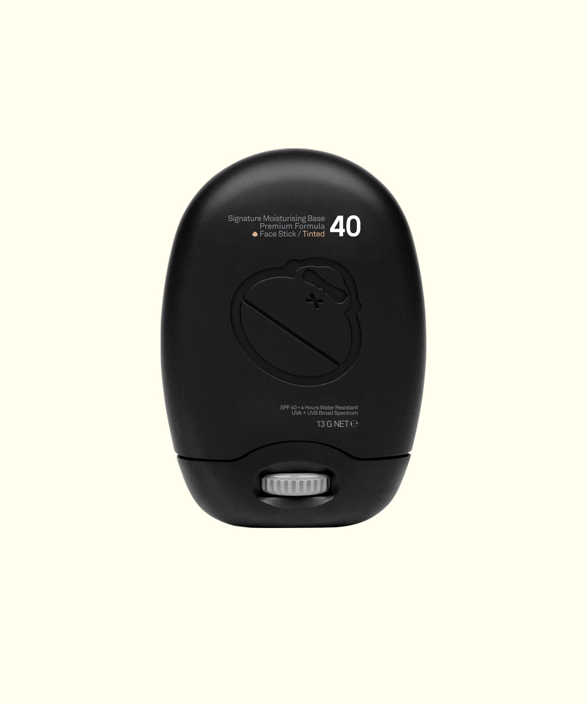 A black stick of sunscreen labeled SPF 40, designed for application on the face.